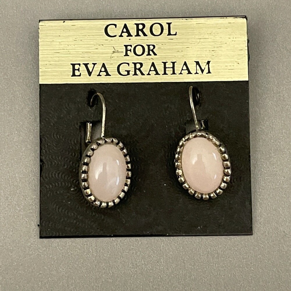 Carol‎ for Eva Graham Silver-tone Pink Oval Fashion Earrings